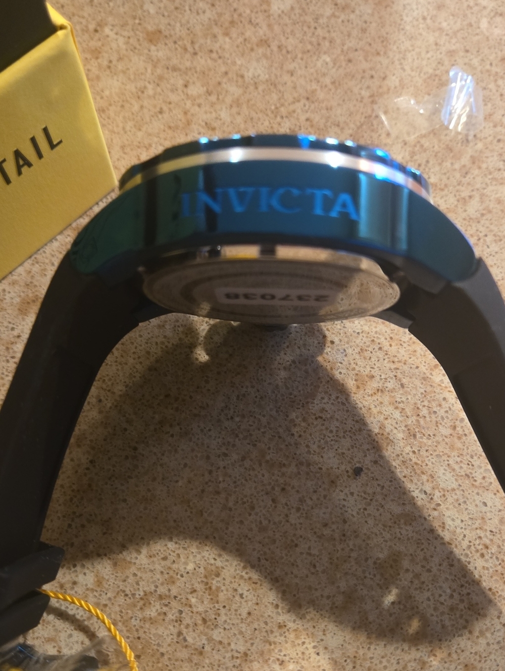 Invicta Blue Chronograph Watch with Orange Highlights - Picture 3 of 5